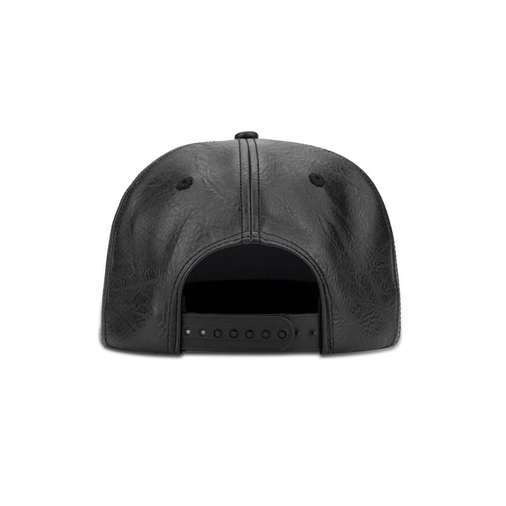 TCAP Custom 5Panel Leather Hat 3D Puff Embroidery Snapback Hat