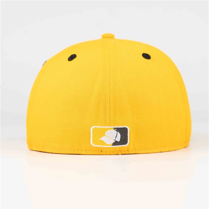Yellow Flat Embroidered Fitted Cap